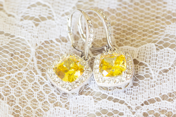 Wedding Photo by Christine Bentley Photography of Yellow diamond earrings